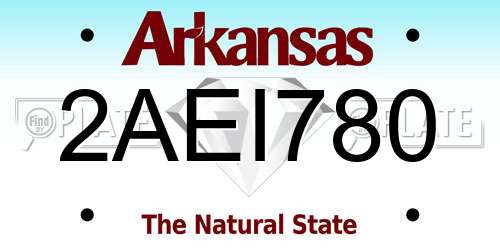 2AEI780 Arkansas License Plate
