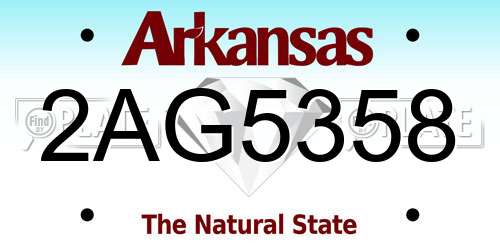 2AG5358 Arkansas License Plate
