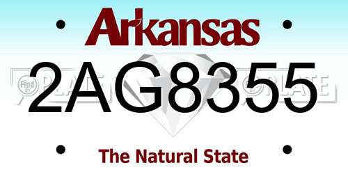 2AG8355 Arkansas License Plate