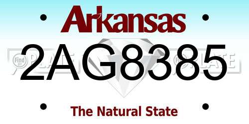 2AG8385 Arkansas License Plate