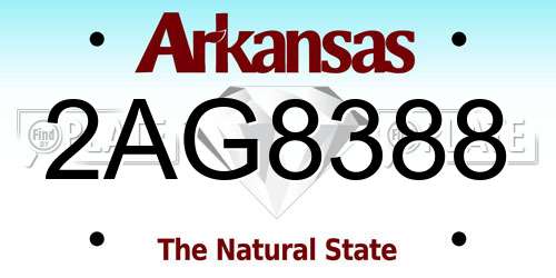 2AG8388 Arkansas License Plate