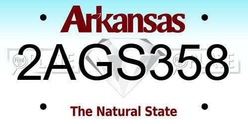 2AGS358 Arkansas License Plate