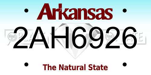 2AH6926 Arkansas License Plate