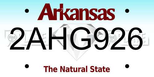 2AHG926 Arkansas License Plate