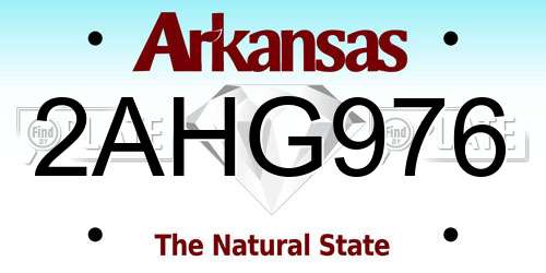 2AHG976 Arkansas License Plate