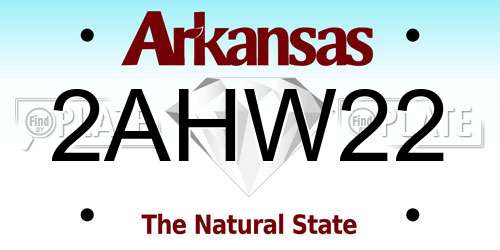 2AHW22 Arkansas License Plate