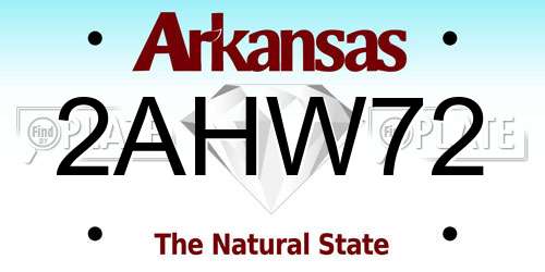 2AHW72 Arkansas License Plate