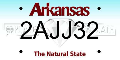 2AJJ32 Arkansas License Plate