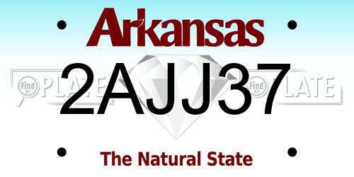 2AJJ37 Arkansas License Plate