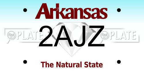 2AJZ Arkansas License Plate