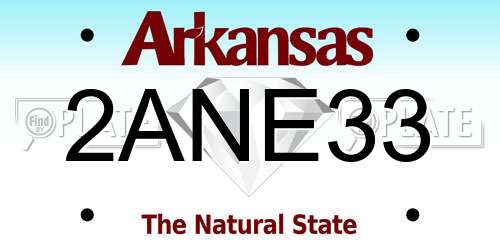 2ANE33 Arkansas License Plate