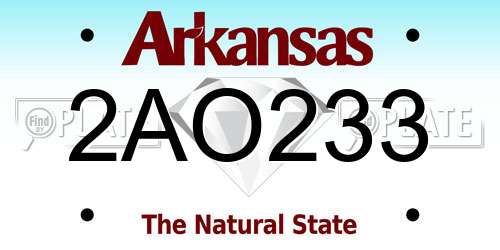 2AO233 Arkansas License Plate