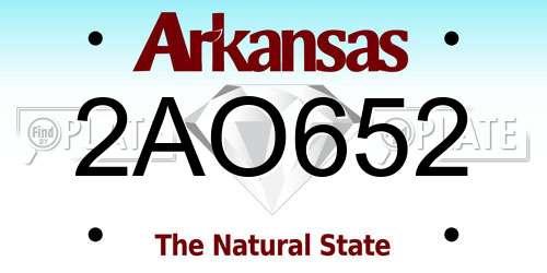 2AO652 Arkansas License Plate
