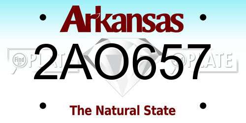 2AO657 Arkansas License Plate