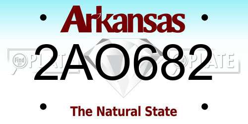 2AO682 Arkansas License Plate
