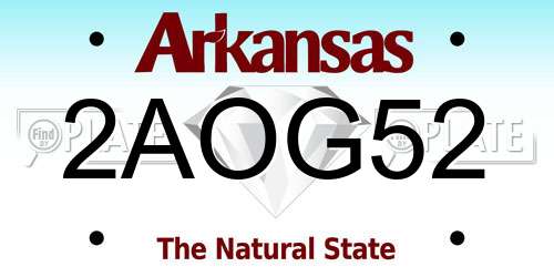 2AOG52 Arkansas License Plate