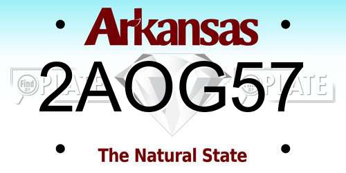 2AOG57 Arkansas License Plate