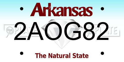 2AOG82 Arkansas License Plate