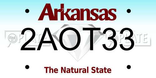 2AOT33 Arkansas License Plate