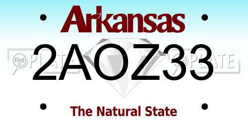 2AOZ33 Arkansas License Plate