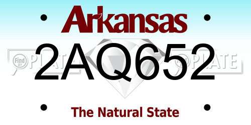 2AQ652 Arkansas License Plate