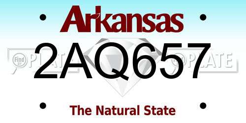 2AQ657 Arkansas License Plate