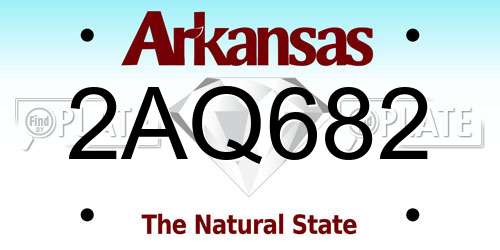 2AQ682 Arkansas License Plate