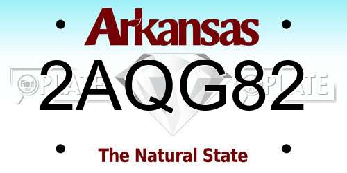 2AQG82 Arkansas License Plate