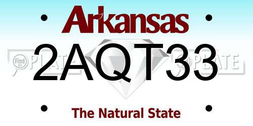 2AQT33 Arkansas License Plate