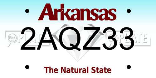 2AQZ33 Arkansas License Plate
