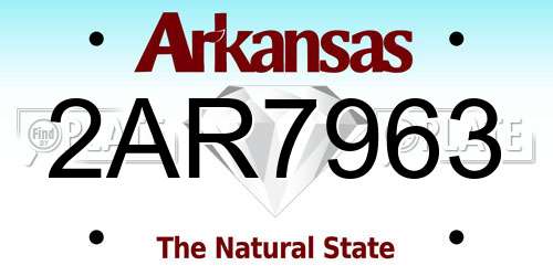 2AR7963 Arkansas License Plate