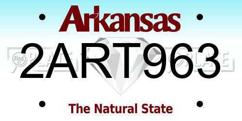 2ART963 Arkansas License Plate