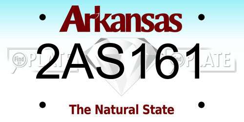 2AS161 Arkansas License Plate