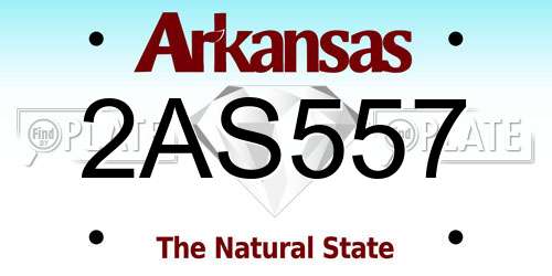 2AS557 Arkansas License Plate