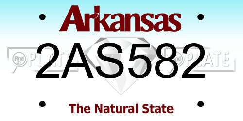 2AS582 Arkansas License Plate