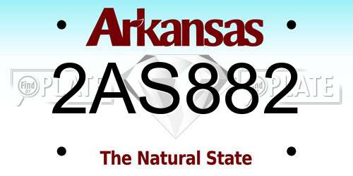 2AS882 Arkansas License Plate
