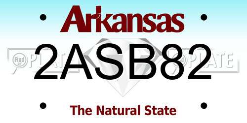 2ASB82 Arkansas License Plate