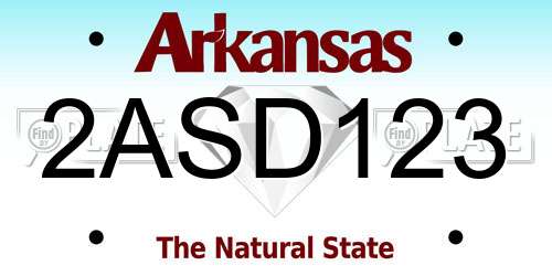 2ASD123 Arkansas License Plate