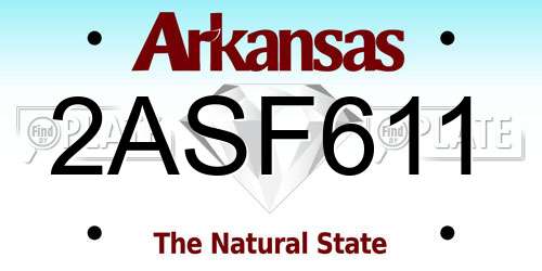2ASF611 Arkansas License Plate