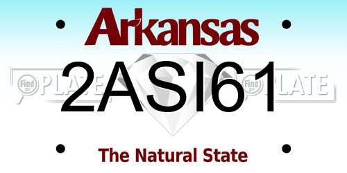 2ASI61 Arkansas License Plate