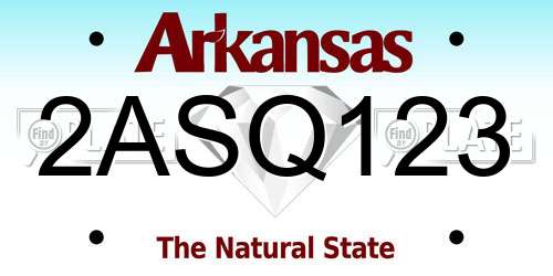 2ASQ123 Arkansas License Plate