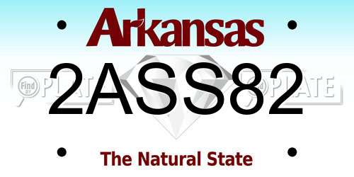 2ASS82 Arkansas License Plate