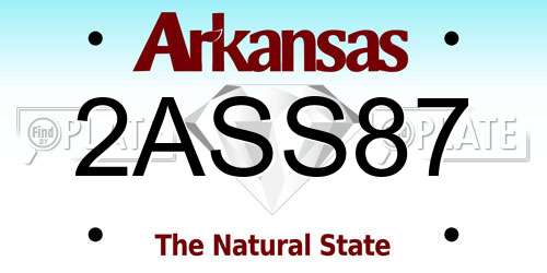 2ASS87 Arkansas License Plate