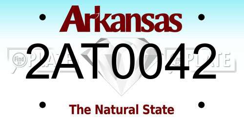 2AT0042 Arkansas License Plate