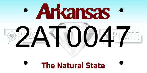 2AT0047 Arkansas License Plate
