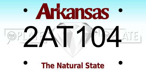 2AT104 Arkansas License Plate
