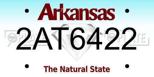 2AT6422 Arkansas License Plate