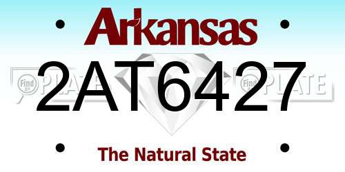 2AT6427 Arkansas License Plate