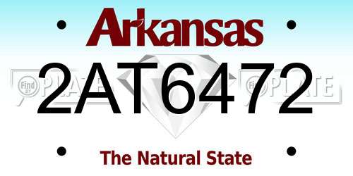 2AT6472 Arkansas License Plate