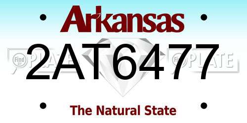 2AT6477 Arkansas License Plate